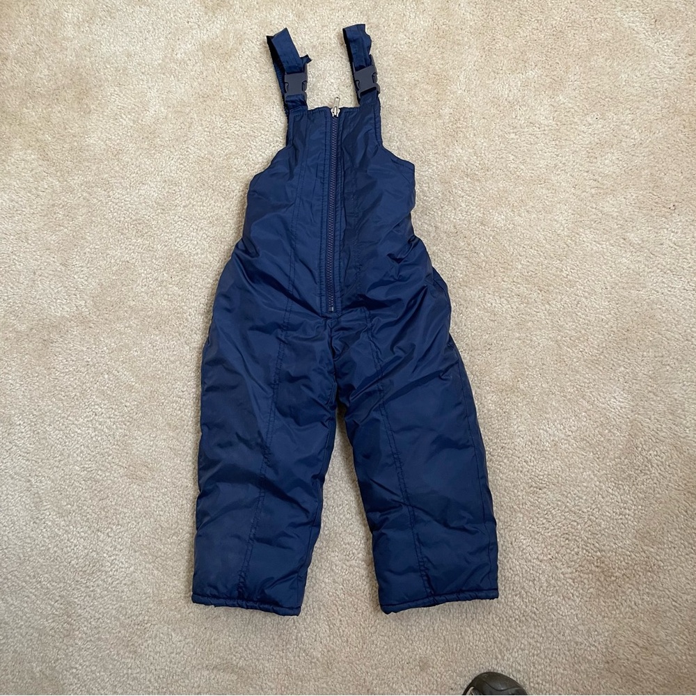 Outbrook Unisex Kids Navy Blue 1 Pc. Waterproof Bib Overalls Snowsuit - Size 3T